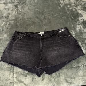 Abercrombie & Fitch '90s Relaxed Cutoff Shorts Womens Plus 37/24 Black High Rise